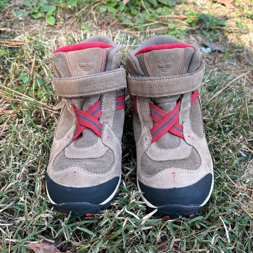 Timberland Kids Boots Tan and Red
